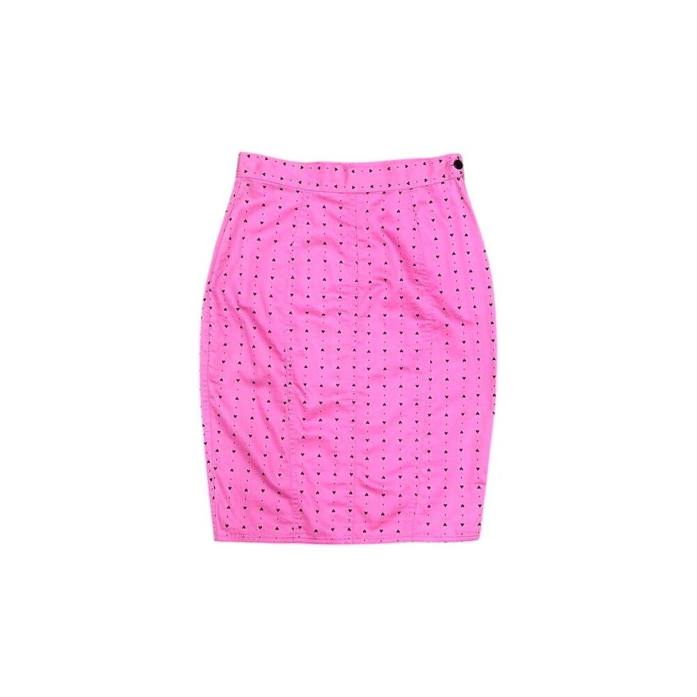 1990s Iceberg high waist pencil skirt w polka dot heart print size 26” waist